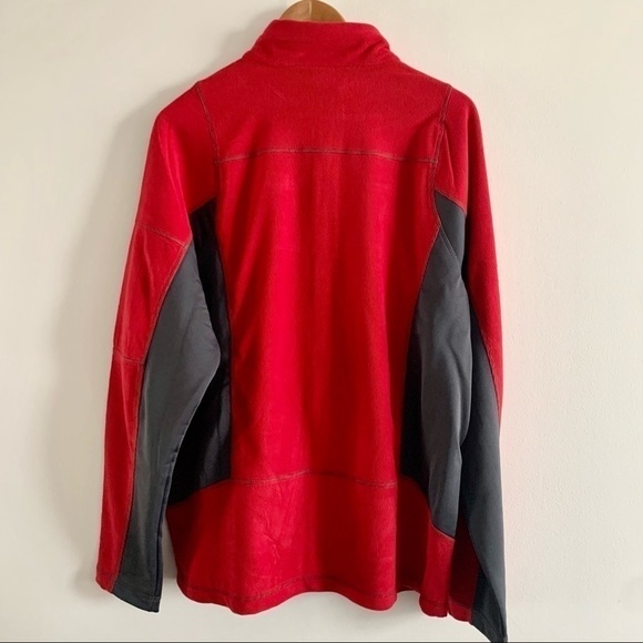 NWT Textured Fleece Jacket Classic Gray Red Pullover Corduroy - Picture 8 of 13